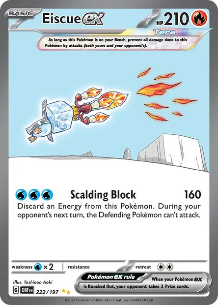 Eiscue ex, Pokémon card OBF 222 — Obsidian Flames set
