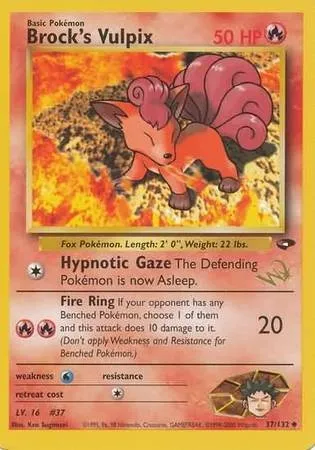Brock's Vulpix, Pokémon card W 037 — W Promos set