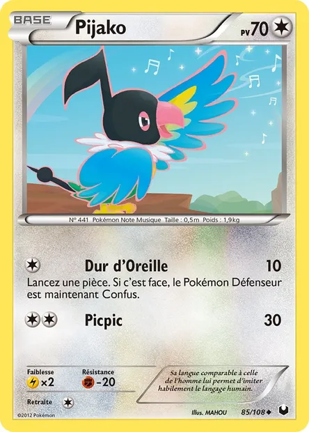 Pijako, carte Pokémon DEX 85 — extension Explorateurs Obscurs