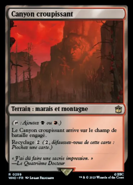 Canyon croupissant, carte Magic WHO 259 — extension Doctor Who