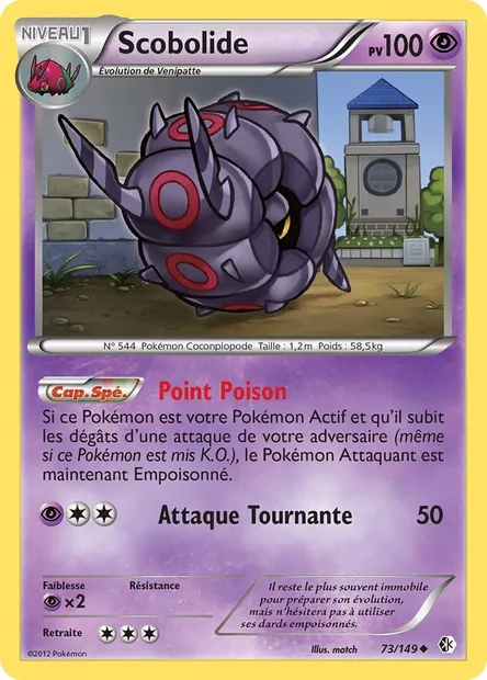 Scobolide, carte Pokémon BCR 73 — extension Frontières Franchies