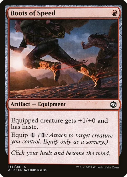 Boots of Speed, Magic card AFR 133 — Adventures in the Forgotten Realms set