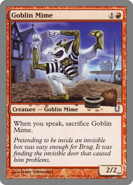 Goblin Mime, carte Magic UNH 78 — extension Unhinged
