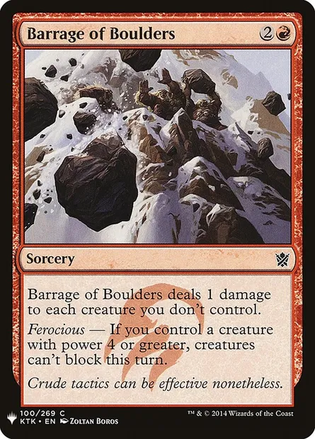 Barrage de rochers, carte Magic PLST KTK-100 — extension The List