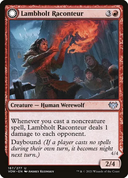 Lambholt Raconteur // Lambholt Ravager, Magic card VOW 167 — Innistrad: Crimson Vow set