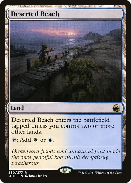 Deserted Beach, Magic card MID 260 — Innistrad: Midnight Hunt set