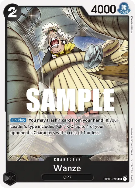 Wanze, One Piece card OP03-093 — PILLARS OF STRENGTH set
