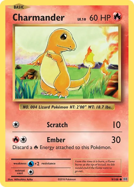 Charmander, Pokémon card EVO 9 — Evolutions set