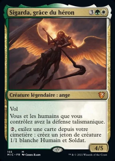 Sigarda, grâce du héron, carte Magic MIC 155 — extension Midnight Hunt Commander