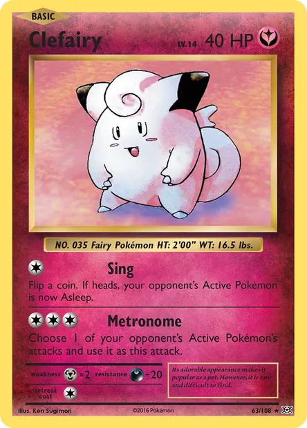 Clefairy, Pokémon card EVO 63 — Evolutions set