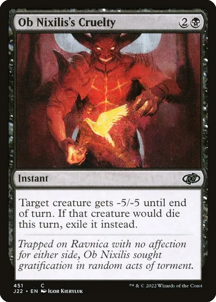 Ob Nixilis's Cruelty, Magic card J22 451 — Jumpstart 2022 set
