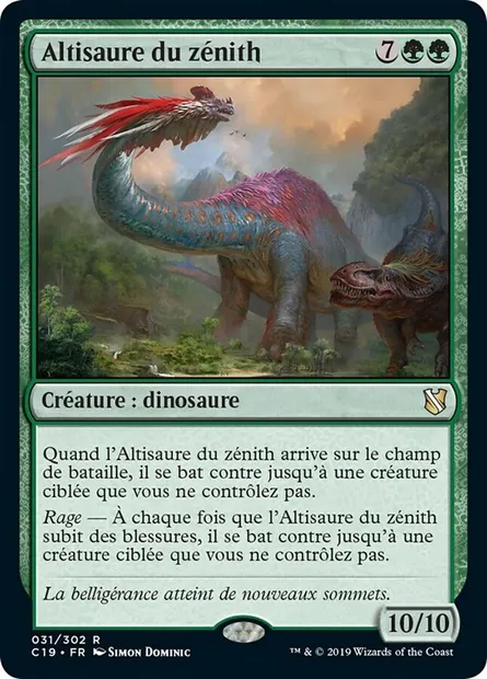 Altisaure du zénith, carte Magic C19 31 — extension Commander 2019