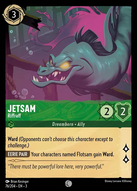 Jetsam - Riffraff, Disney Lorcana card CH3-076 — Into the Inklands set