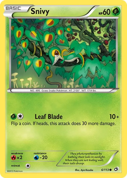Snivy, Pokémon card LTR 6 — Legendary Treasures set
