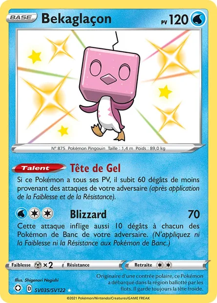 Bekaglaçon, carte Pokémon SHF SV035 — extension Destinées Radieuses