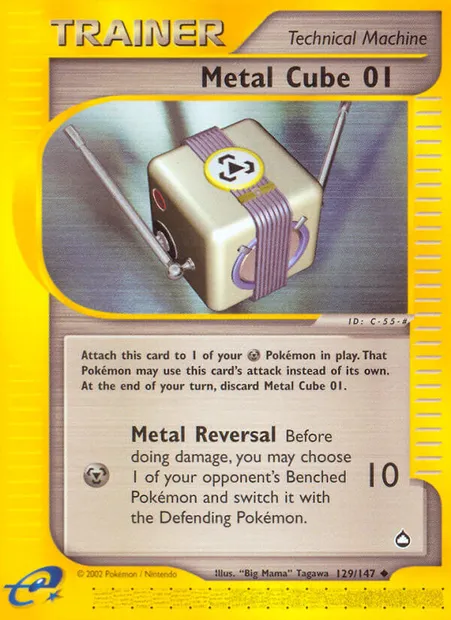 Metal Cube 01, Pokémon card AQ 129 — Aquapolis set