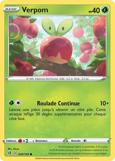 Verpom, carte Pokémon RCL 20 — extension Clash des Rebelles