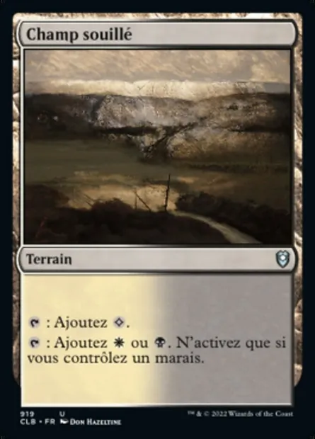 Champ souillé, carte Magic CLB 919 — extension Commander Légendes : la bataille de la Porte de Baldur
