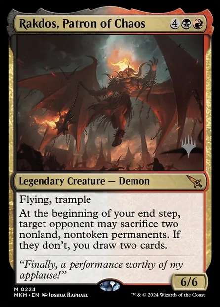 Rakdos, patron du chaos, carte Magic PMKM 224p — extension Murders at Karlov Manor Promos