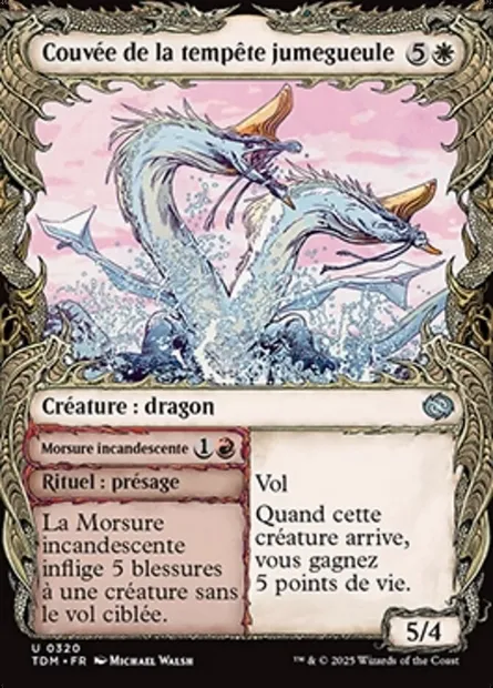 Twinmaw Stormbrood // Vol, carte Magic TDM 320 — extension Tarkir: Dragonstorm