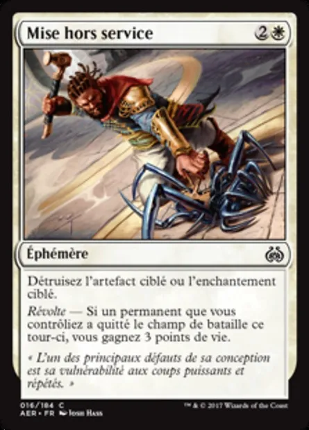 Mise hors service, carte Magic AER 16 — extension La révolte éthérique