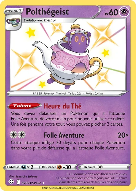 Polthégeist, carte Pokémon SHF SV053 — extension Destinées Radieuses
