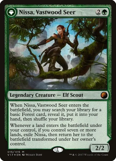 Nissa, Vastwood Seer // Nissa, Sage Animist, Magic card V17 15 — From the Vault: Transform set
