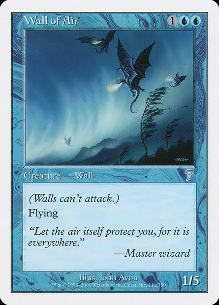 Mur d'air, carte Magic 7ED 111 — extension Septième Edition