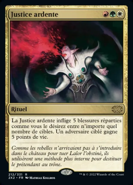 Justice ardente, carte Magic 2X2 212 — extension Double Masters 2022