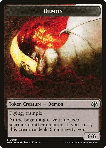 Demon, carte Magic TMOC 18 — extension March of the Machine Commander Tokens