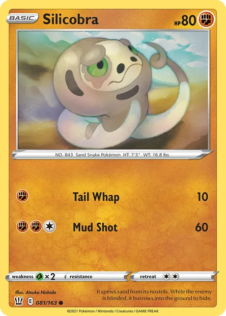 Silicobra, Pokémon card BST 81 — Battle Styles set