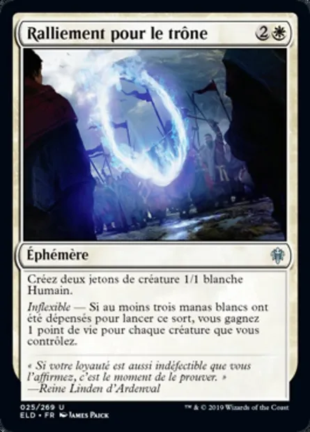 Ralliement pour le trône, carte Magic ELD 25 — extension Throne of Eldraine