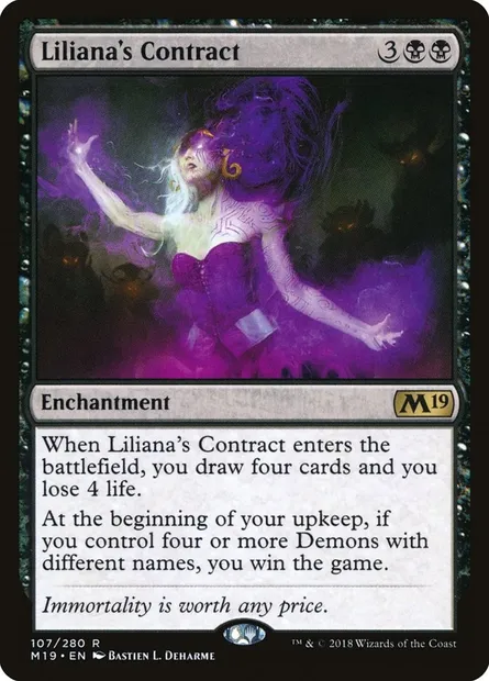 Liliana's Contract, Magic card M19 107 — Core Set 2019 set
