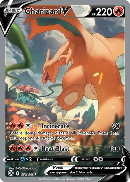 Charizard V, Pokémon card BRS 154 — Brilliant Stars set