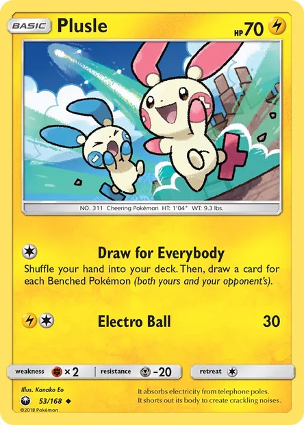 Plusle, Pokémon card CES 53 — Celestial Storm set