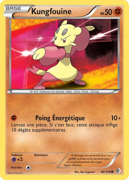 Kungfouine, carte Pokémon BCR 86 — extension Frontières Franchies