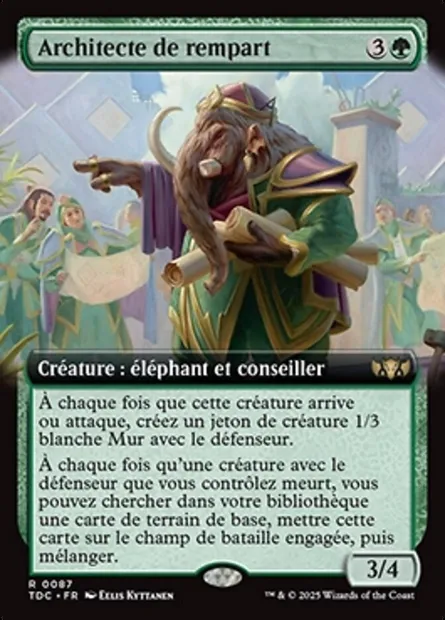 Architecte de rempart, carte Magic TDC 87 — extension Tarkir: Dragonstorm Commander