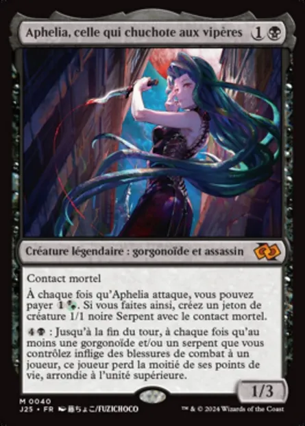 Aphelia, celle qui chuchote aux vipères, carte Magic J25 40 — extension Foundations Jumpstart