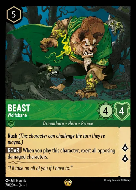 Beast - Wolfsbane, Disney Lorcana card CH1-070 — The First Chapter set
