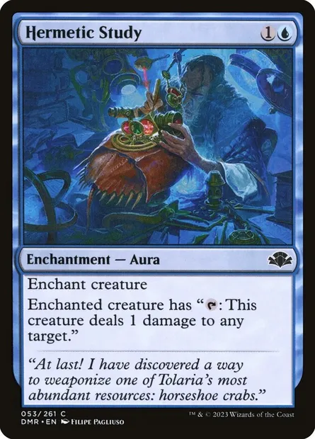 Hermetic Study, Magic card DMR 53 — Dominaria Remastered set