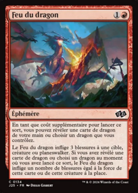 Feu du dragon, carte Magic J25 134 — extension Foundations Jumpstart