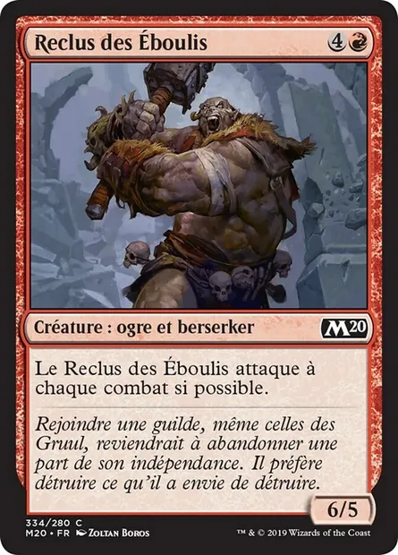 Reclus des Éboulis, carte Magic M20 334 — extension Core Set 2020