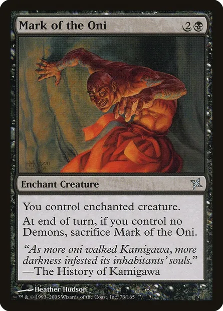 Marque des oni, carte Magic BOK 73 — extension Traîtres de Kamigawa