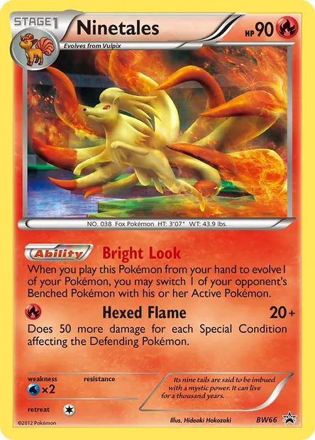 Ninetales, Pokémon card BW 66 — BW Black Star Promos set