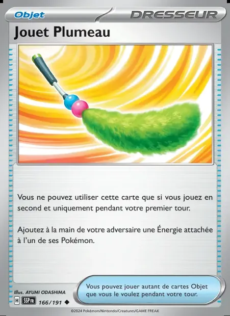 Jouet Plumeau, carte Pokémon SSP 166 — extension Étincelles Déferlantes