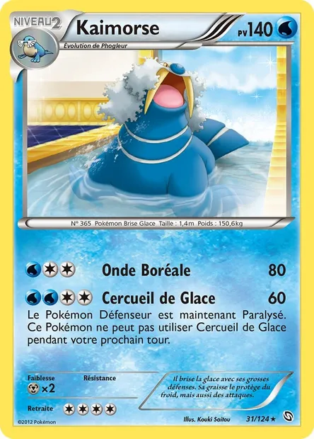 Kaimorse, carte Pokémon DRX 31 — extension Dragons Éxaltés