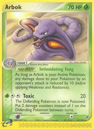 Arbok, Pokémon card SS 29 — Sandstorm set