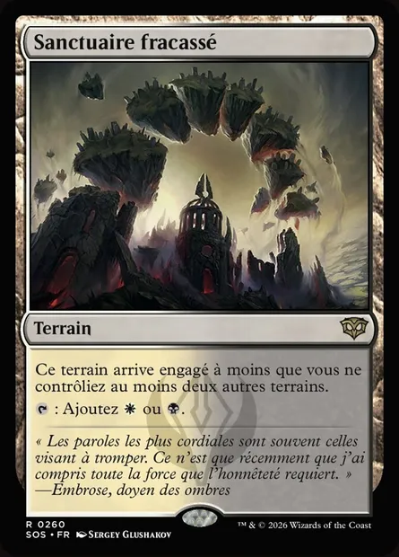 Sanctuaire fracassé, carte Magic SOS 260 — extension Secrets of Strixhaven