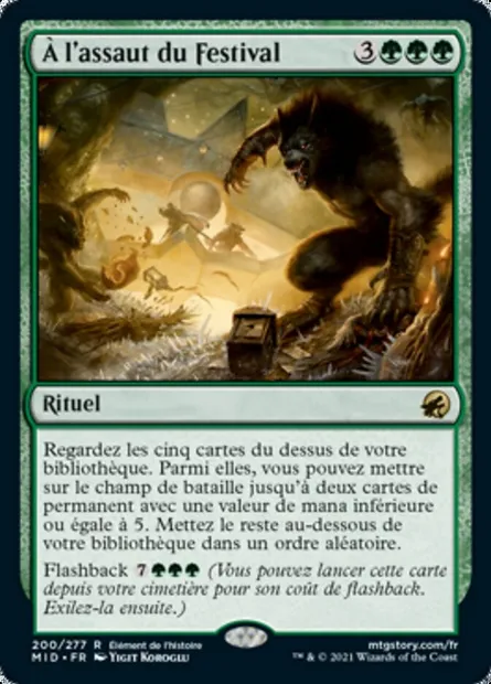 À l'assaut du Festival, carte Magic MID 200 — extension Innistrad : chasse de minuit