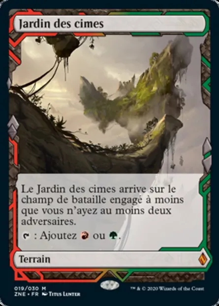 Jardin des cimes, carte Magic ZNE 19 — extension Zendikar Rising Expeditions
